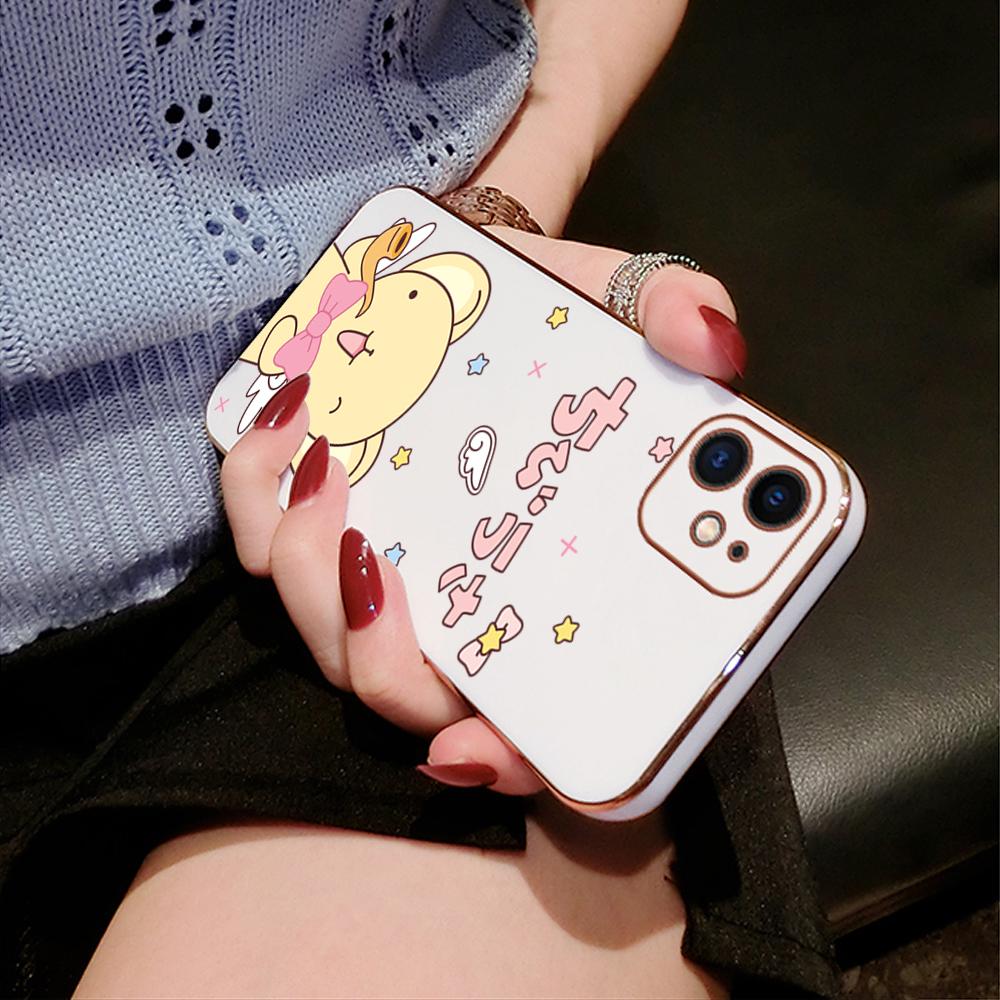 For Redmi Note 13 Pro 12 Pro 12S 11 Pro 11S 10S OPPO A38 A77s A96 Realme C33 C65 OnePlus Cartoon Cute Animal Design Soft Plated TPU Phone Case