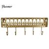 Scaffale da Parete Mensole Galleggianti, Scaffale in Metallo con 5 Ganci, Portachiavi Organizer Robusto, Organizer per Posta, per Ingresso Soggiorno Camera da Letto