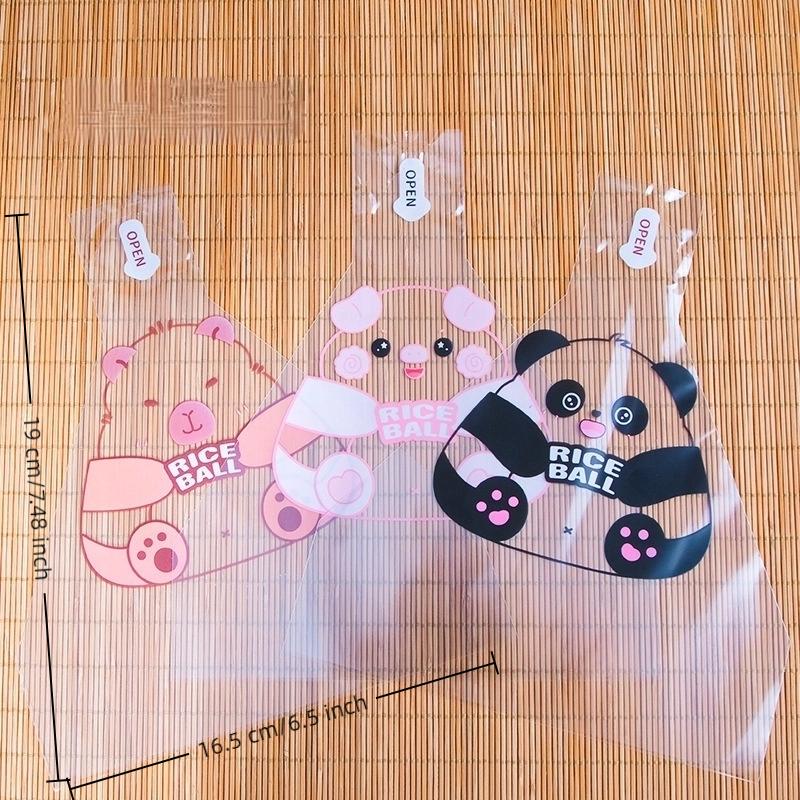 50Pcs Mixed Cartoon Triangle Rice Ball Packaging Bag Food Grade Sushi Bag Sushi Making Mold Kitchen Tools