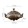 Antique Incense Burner Hollow Incense Holder With Cover Chinese Ancient Mini Ornament Home Office Decoration