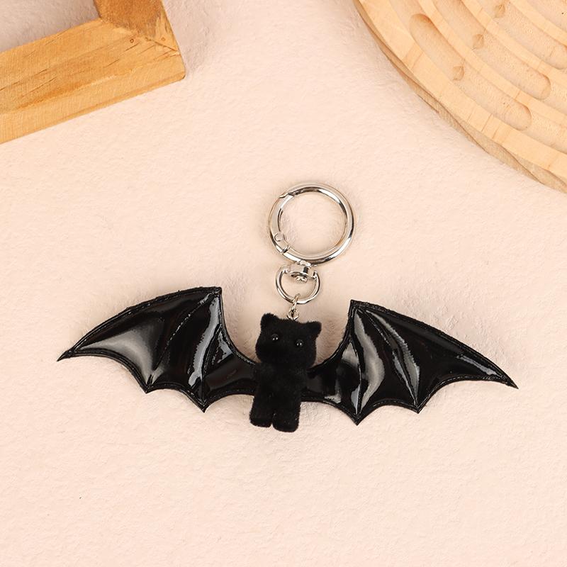 

Брелок для ключей в виде летучей мыши и кошки на Хэллоуин, милый бант, жемчужный брелок для телефона, сумка-шнурок, подвеска, держатель для ключей от машины, подарки для пары