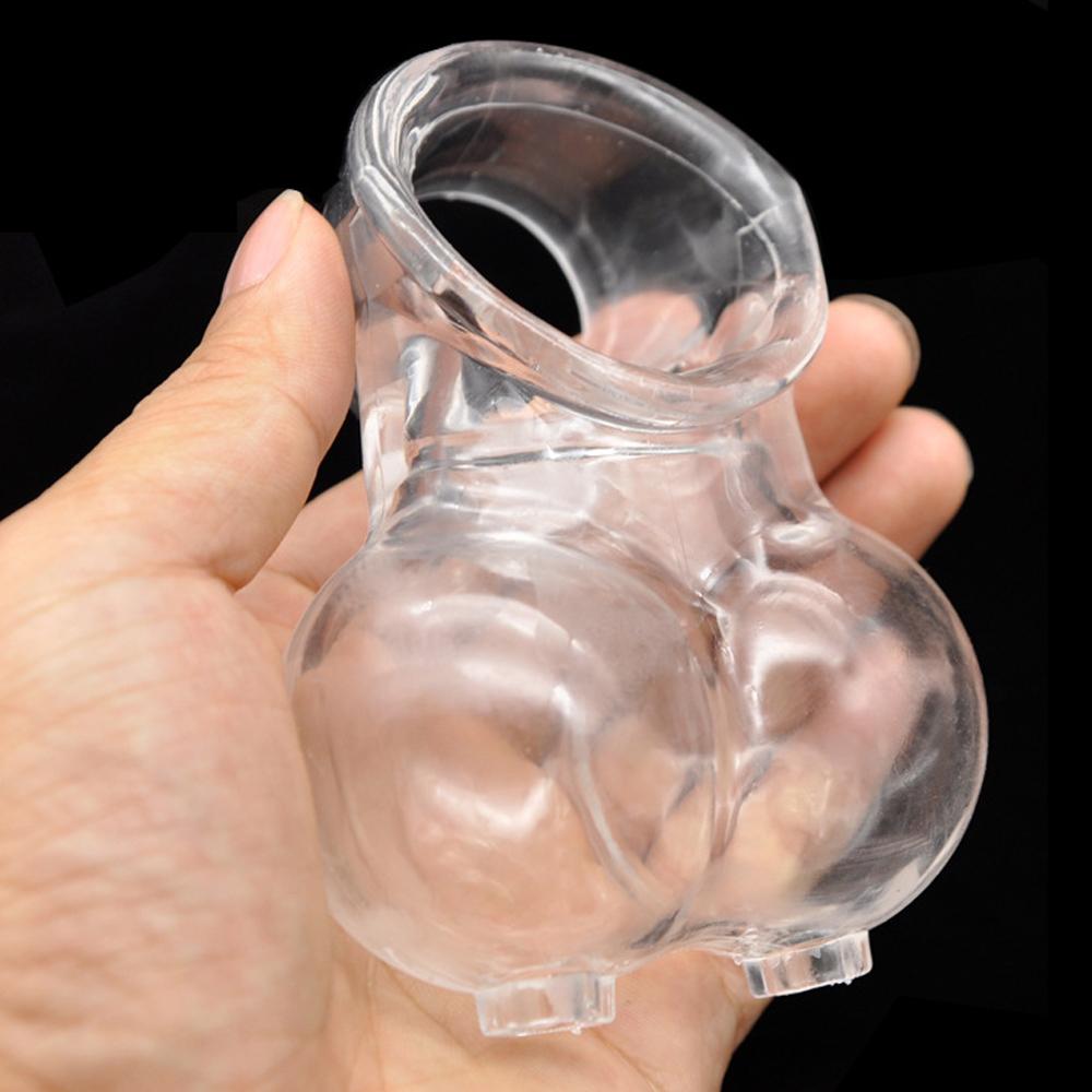 Soft Stretchable Ball Stretcher Scrotum Restraint Bag Testicle Snap Ring Delayed Ejaculation SM Passion Adult Sex Toys For