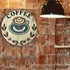 Vintage Coffee Metal Wall Art 8 Inch Round Iron Sign Cafe Bar Home Decor