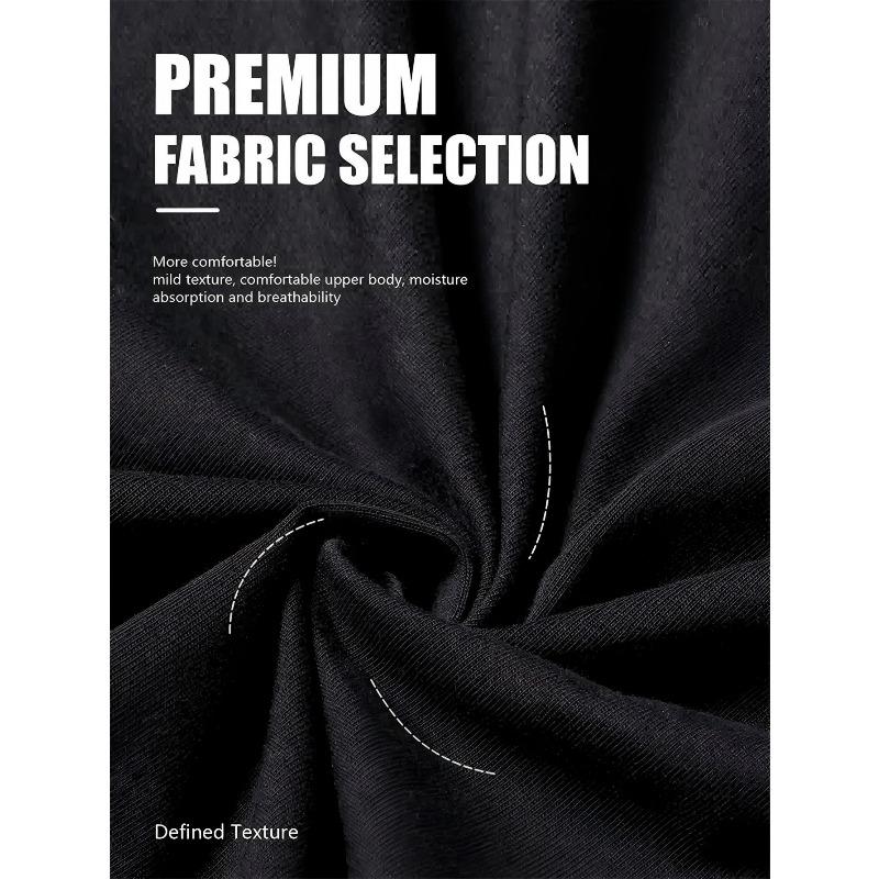 European Sizes Men'S Large Size Round Neck T-Shirt | Black Loose Fit, Short-Sleeved, Soft Breathable, Comfortable Casual Wear