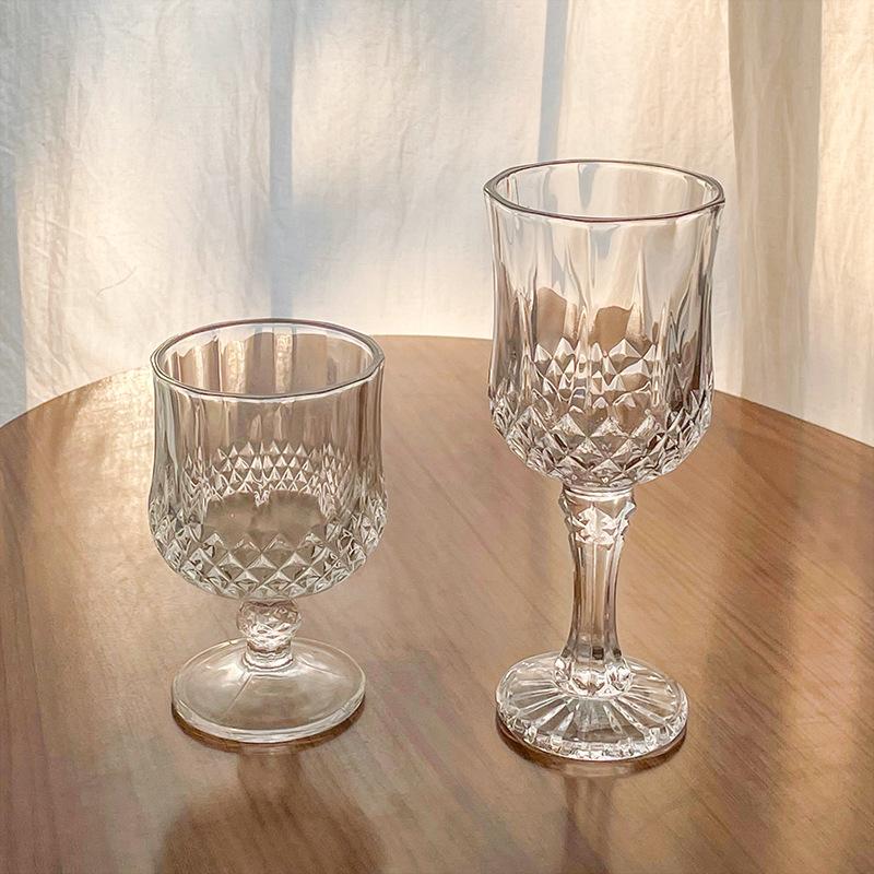 Wineglasses Goblet Transparent Glass for Home Restaurant Bar Juice Mugs Diamond High Foot Cup Drink Cups Drinkware Water Cups