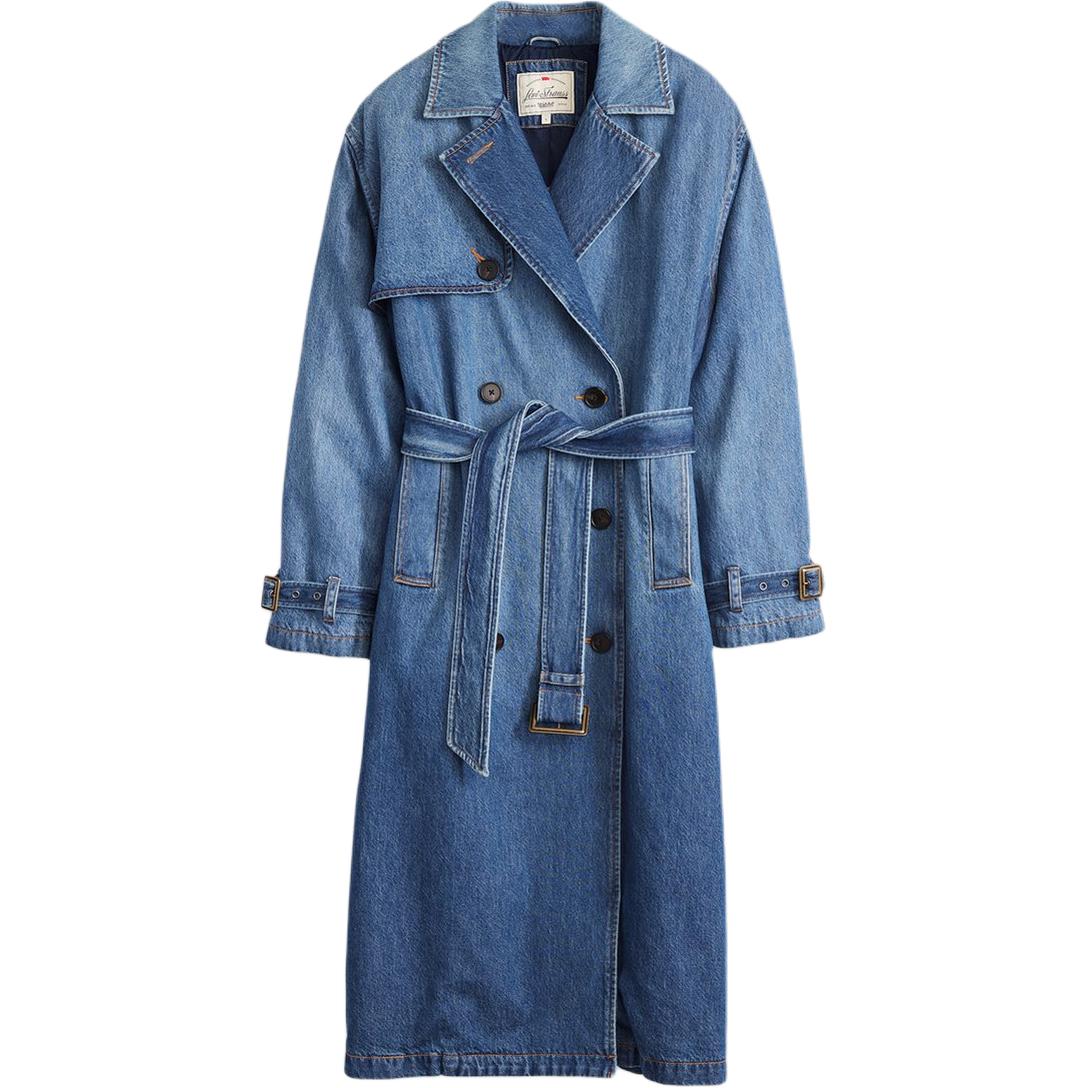 

Женское двубортное тренчковое пальто Levis с длинным рукавом, синее A8976-0001 S