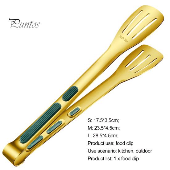 Meat Tong Non-Slip Silicone Handle Food Tongs Hollowed Draining Serving Barbecue BBQ Clip Grill Bread Clamp Stainless Steel Kitchen Accessories