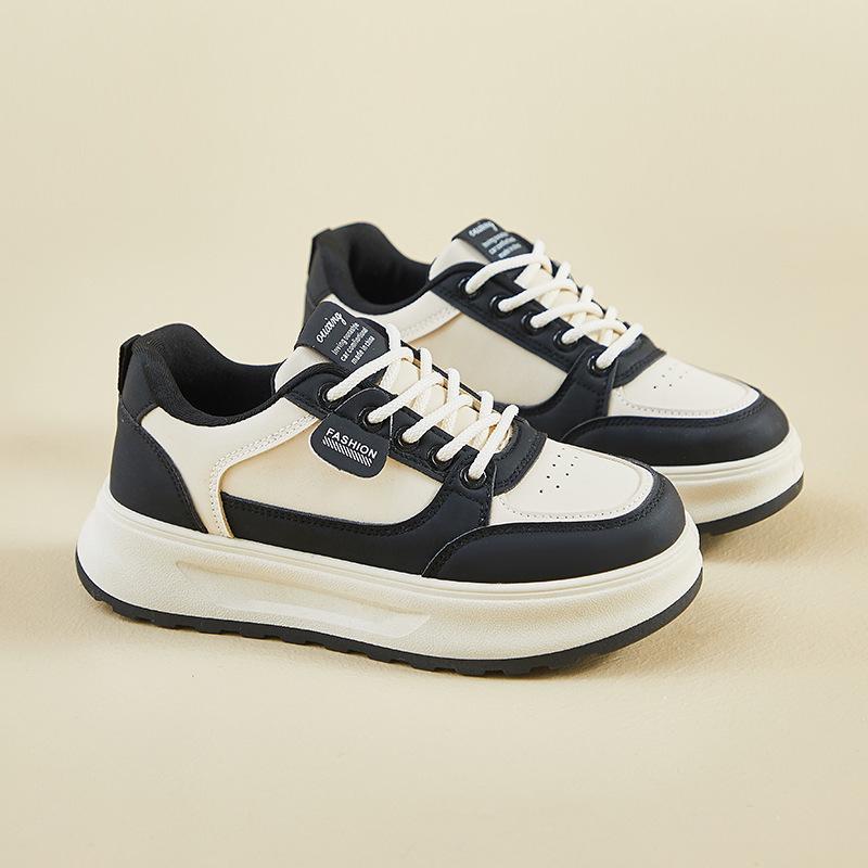 2025 Spring White Korean Style Women's Height-Boost Sneakers Q5615