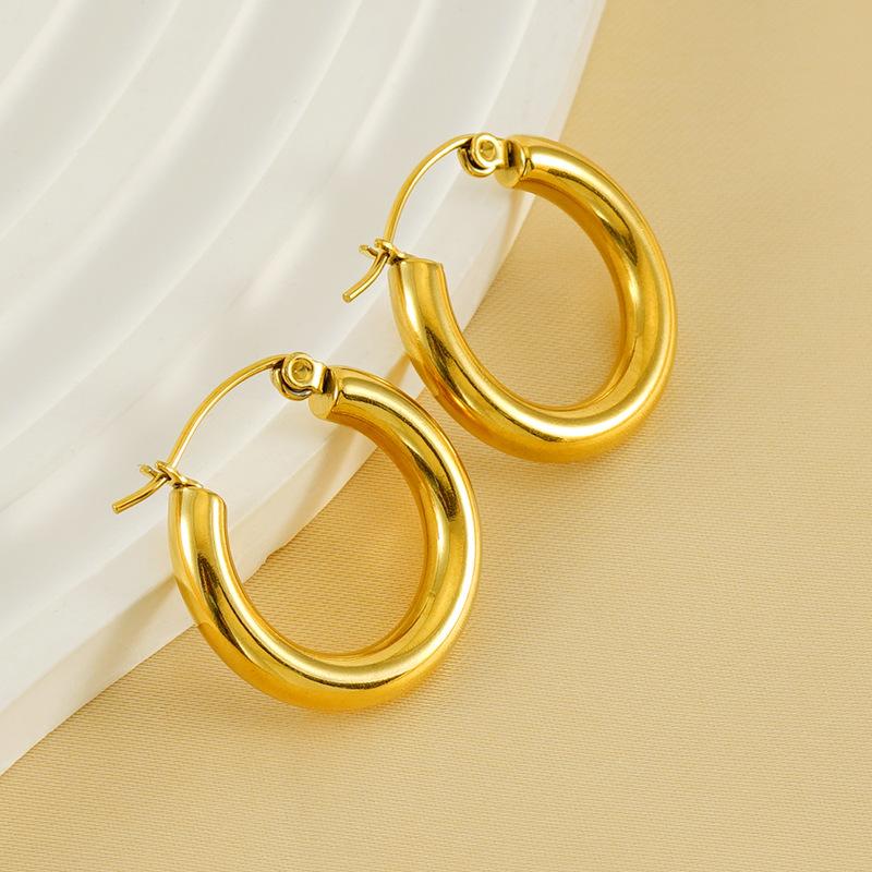 2026 European and American French High-end Retro Round Earrings Women's Niche Design 18K Earrings Earrings Ins