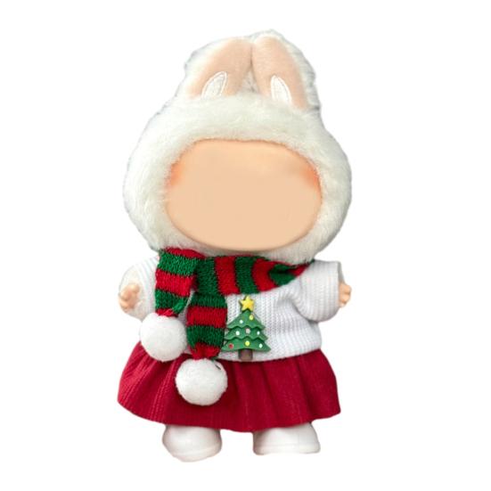 Christmas Costume Set 17cm Doll Outfit Santa Claus Clothes Santa Hat Dress Accessories Cute Dress Up Costume Set for Xmas Holiday Winter Gifts