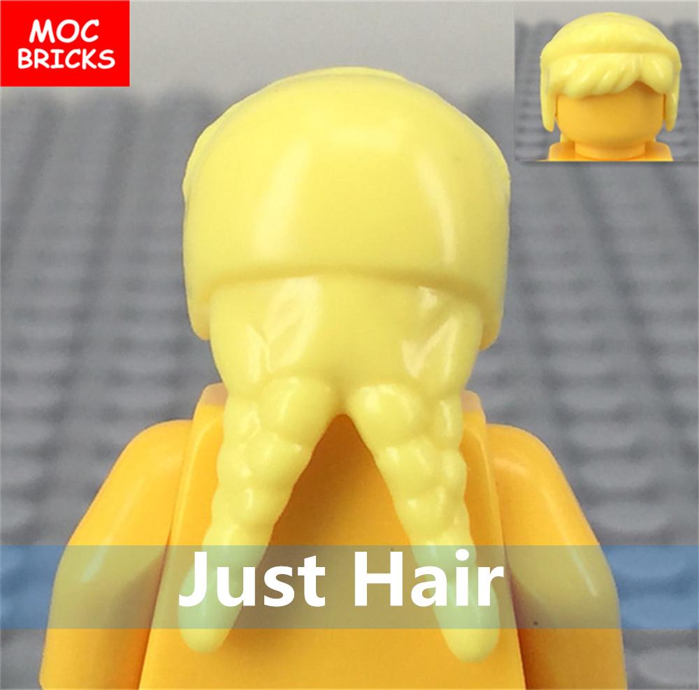 5 Stück/Los MOC Steine Weibliche Haare Zusammengebaute Partikel Bausteine Zubehör Kinderspielzeug Plastikpuppen