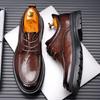 Genuine Leather Lace Up Luxury Shoes Black Dress Shoes Gentleman Oxford Shoes with Thick Soles for Men Shoes Mens Casual Shoes