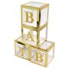 Baby Shower Balloon Box Safe Harmless Golden Transparent Pre Folded Paper Plastic Clear Baby Boxes