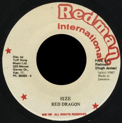 7palcový Vinyl ČERVENÝ DRAK Velikost RMM1292 Redman Internat 1987 Jamajka Reggae Ska Dub Použitý