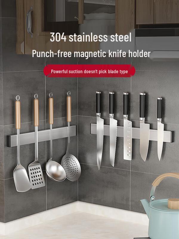 Suporte Magnético para Facas de Cozinha em Aço Inoxidável 304