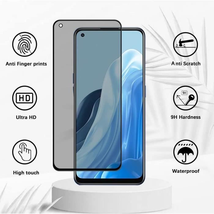 Lot de 2 Verre Trempé Anti-espion pour OPPO Reno 8 5G Vitre Protection