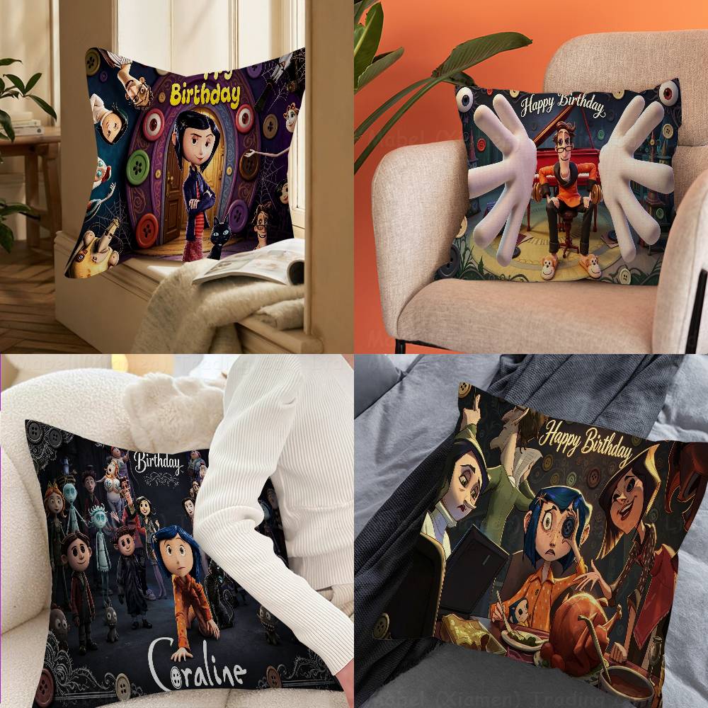 Coraline & The Secret Door Maple Design Cushion Cover Happy Autumn Harvest decor Holiday Decorati Pillow Cover