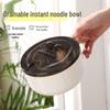 Korean-Style Stainless Steel Noodle & Rice Lunch Box with Water Filter for Students and Dorms.