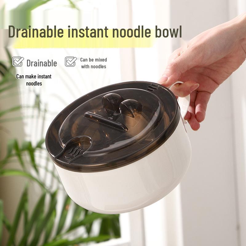 Korean-Style Stainless Steel Noodle & Rice Lunch Box with Water Filter for Students and Dorms.