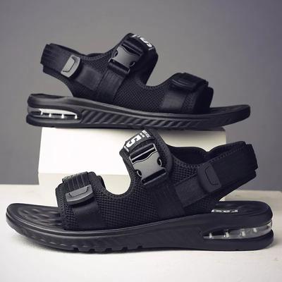 2024 Summer Shoes Men Flat Sandals Soft Comfortable Black Shoes Fashion Mens Sandals Non-slip Male Footwear