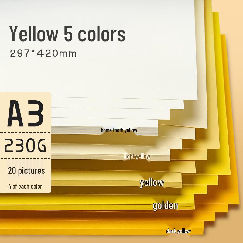Yuanhao A3 Thick Colored Cardstock, 230g for Kindergarten & Elementary School Crafts