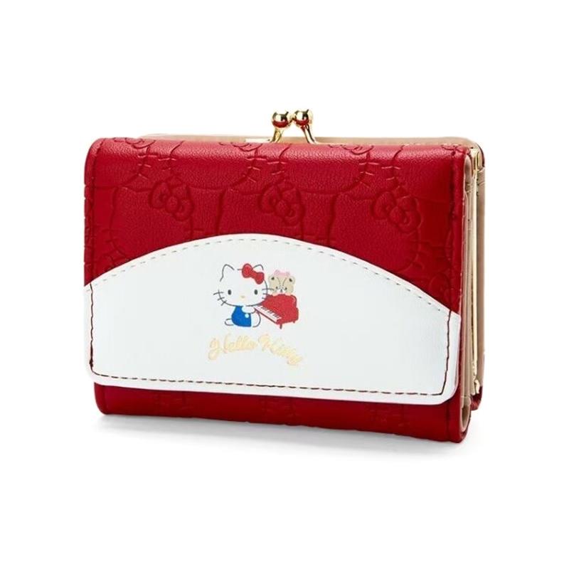Sanrio Wallet Keychains Hello Kitty Coin Purse Female My Melody Card Bag Kuromi Pu Hankyodon Packets Cinnamoroll Card Bag