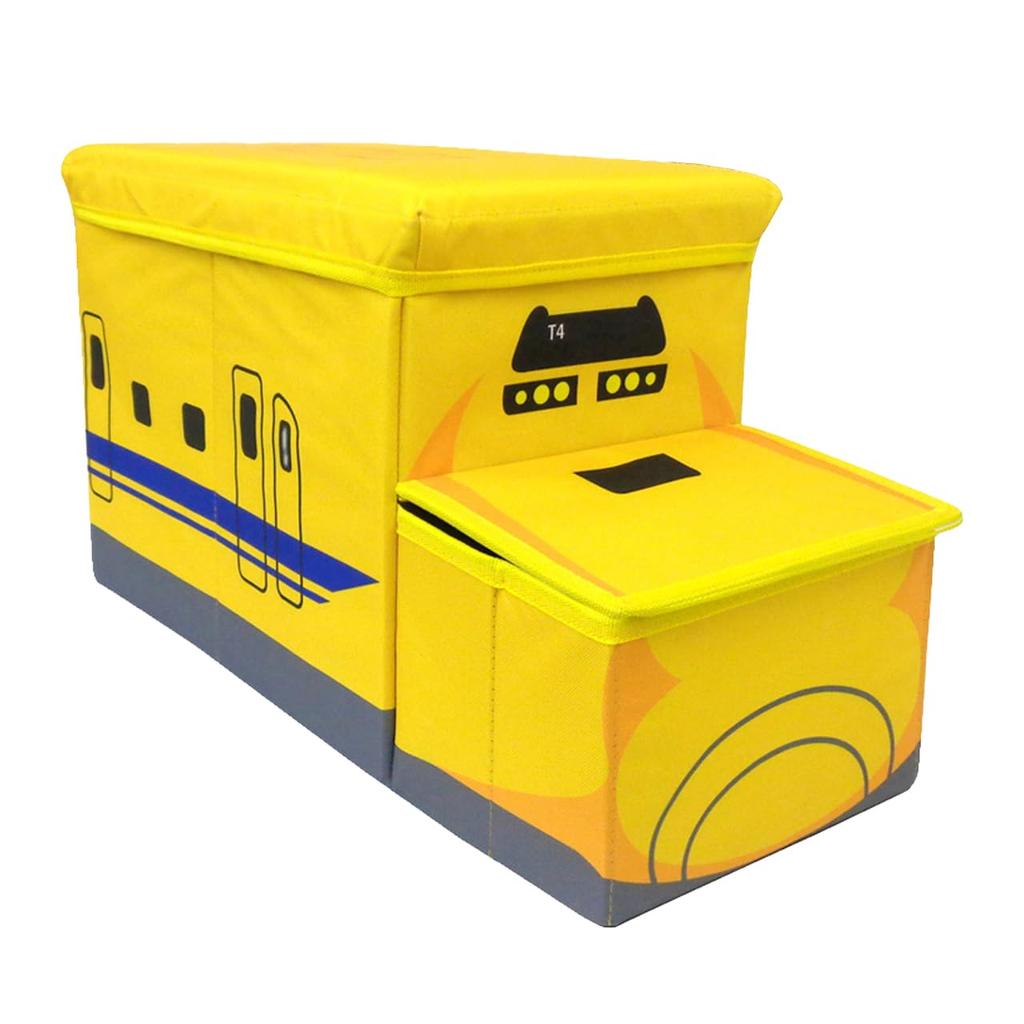 JR Freight Container Ride-On Storage Box, Storage Chair, Toy Box, 70kg Load Capacity, W48.5 X H31 X D31cm, 46L, with Lid (Doctor Yellow)