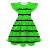 Europäisches und Amerikanisches Feifei-Ärmel Prinzessinnenkleid Farbe Peripherie 3D Digitaldruck Kinder-Milchseidekleid