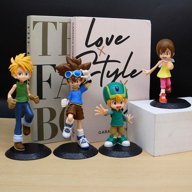 Anime digimon adventure figure yagami taichi ishida yamato yagami hikari takaru action model decorations pvc toys gifts