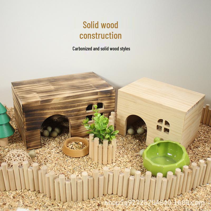 Goldhamster, Wellensittich, Chinchilla, Zwergkaninchen, Farbratte, Meerschweinchen Holzversteck Villa.