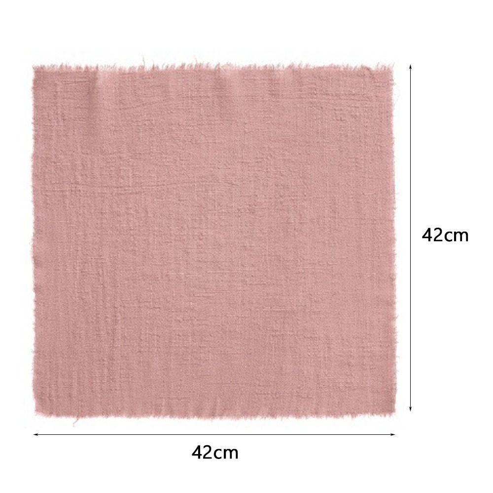 6pcs 42x42cm Cotton Napkins Reusable Fringed Napkins New Year Cloth Napkins  Kitchen Use