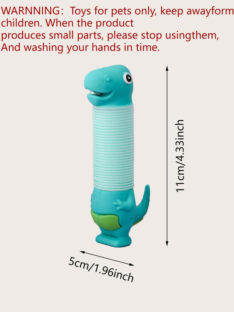 1pc-Adjustable length of telescopic pull tube, suitable for cat toy cartoon dinosaur shape