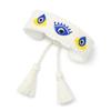 Adjustable Handmade Pearl Bracelet with Evil Eye Embroidery