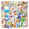 60 Sheets Kids' Cartoon Art Stickers: Journal, Stationery, Water Bottle, Computer Waterproof Decor
