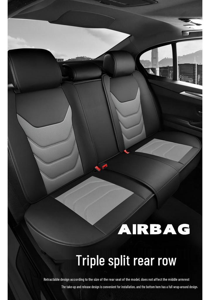 Universal All-Season Five-Seat Leather Car Seat Cover – Full Coverage, Wear-Resistant, Durable, No Removal Needed.