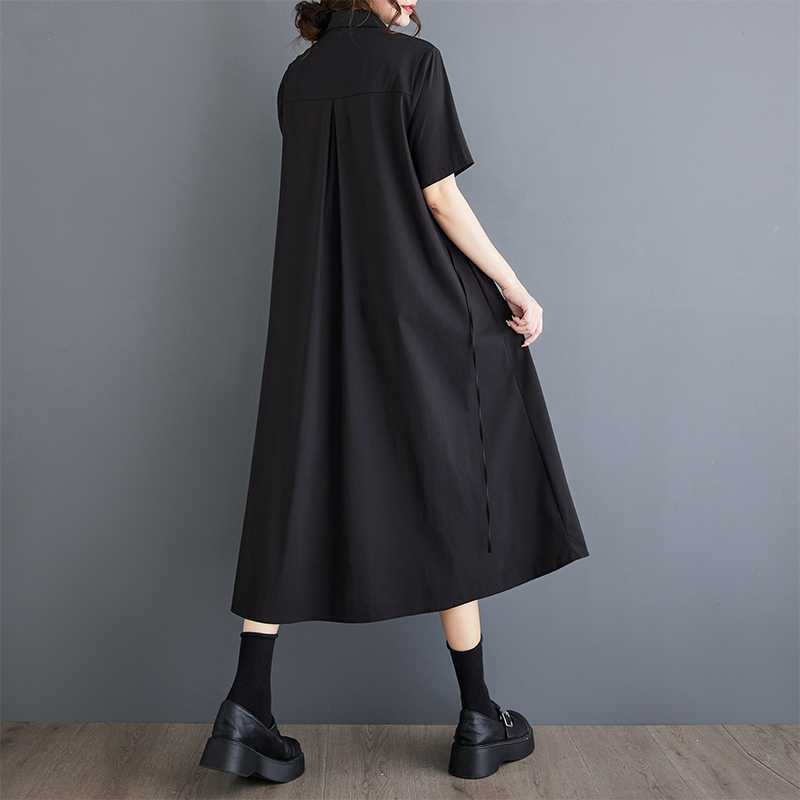 Summer Loose Plus Size Patchwork Casual Short Sleeved Dress