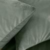 Housse de couette + 2 taies 220 x 240 cm velours Veline vert cedre