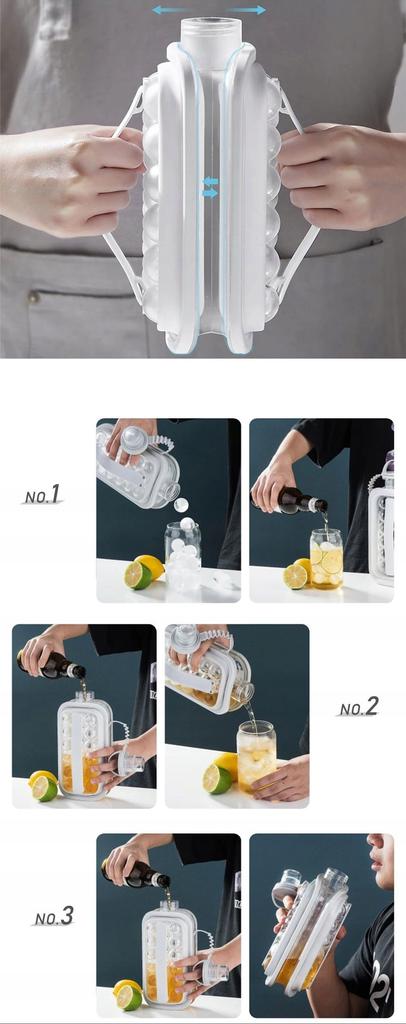 Ice Mold Bottle Portable Beach Camping Picnic Tritan 2In1 Mobile 17X