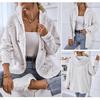 Women's Knit Sweater Cardigan Coat Hooded Drawstring Zipper