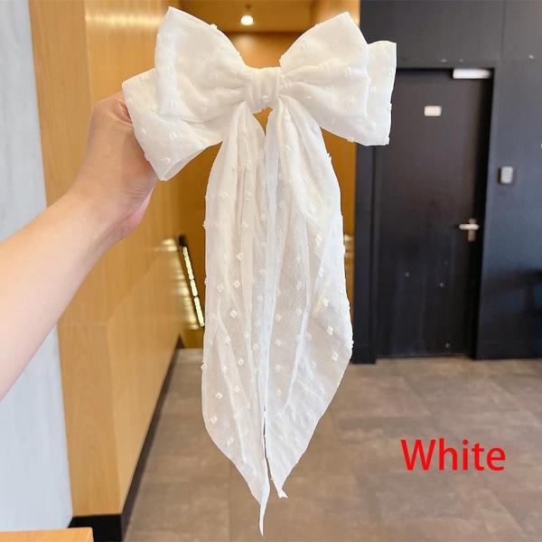 Chiffon fabric bow hair clip retro style hair clip spring clip hair accessories