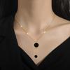 316L Stainless Steel circular pendant Necklace Women's girls new trend non-fading choker  wholesale
