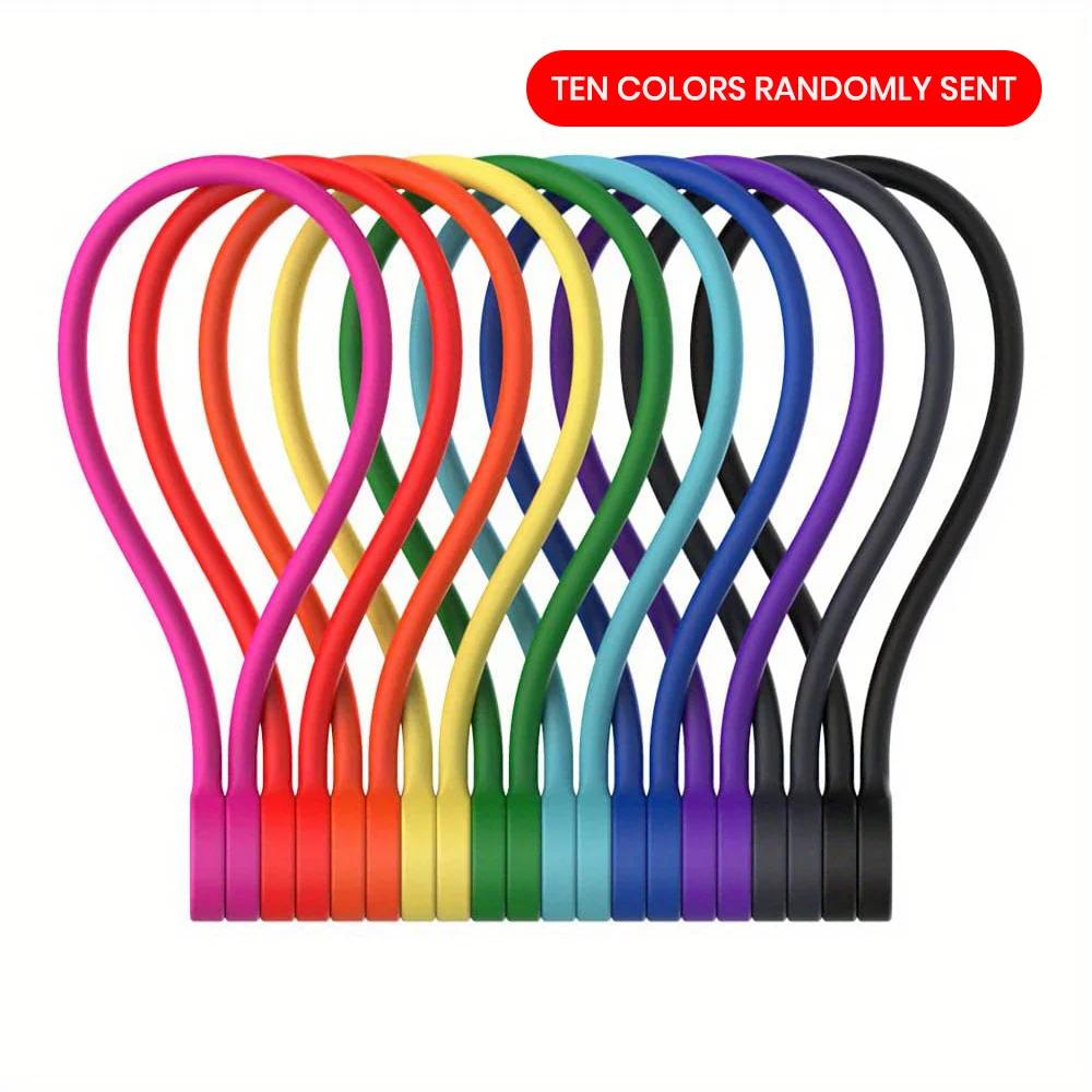 Reusable Twist Ties with Strong Magnet for Bundling and Organizing Cables,Headphone Cables,USB Charging Cords,Hanging & Holding