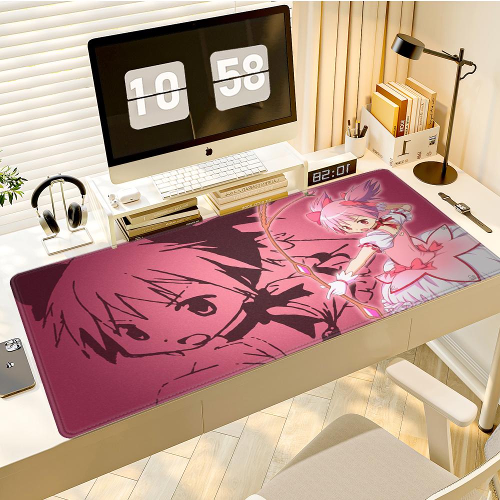 Extended Pad Rubber Mousepad Madoka Kaname Anime Nonslip Desk Mat Office Accessories Magical Girl Mouse Carpet Pc Cabinet Games