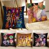 Trendy K-Kpop D-Demon-hunterS Pillow Case Silky Short Plush With Invisible Zipper Dustproof Sofa Cushion Cover