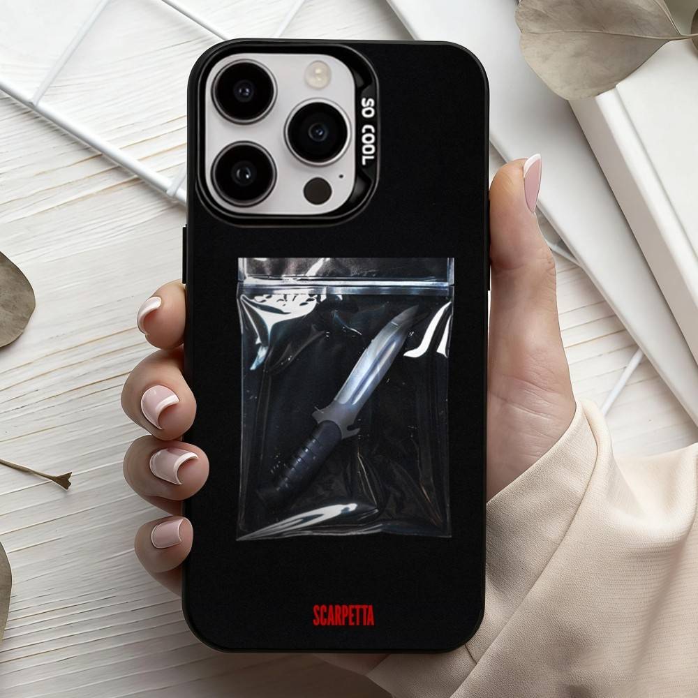 TV Series Scarpetta Phone Case For iPhone17,16,15,14,13,12,11 Plus,Pro Max Black Candy Silver Phone Case