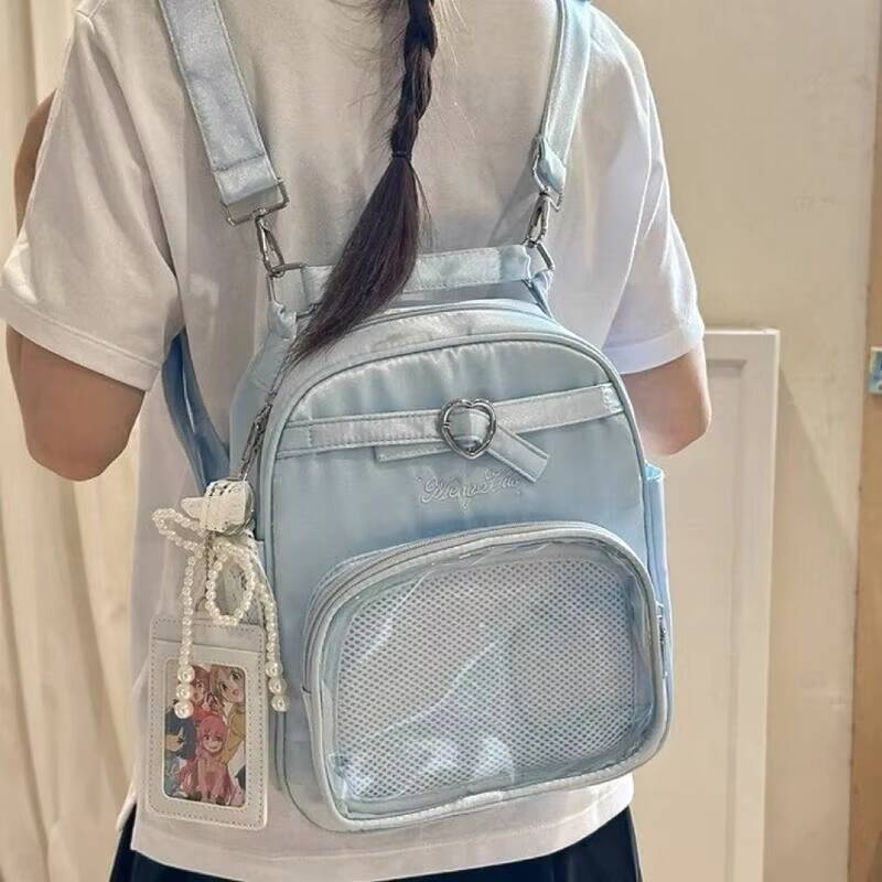 New Y2K Ita Carry Carrier Sweet Girls Transparent Bag Style Ladies' Spacious Casual Tote Bag DIY Display Handbag Rucksacks