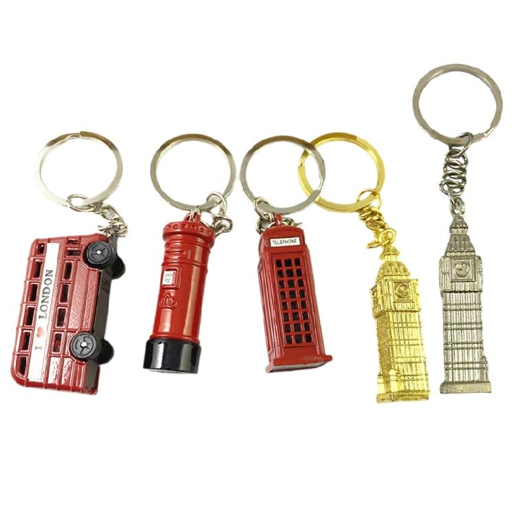 British Memorabilia Keychain British Souvenir Keyrings Alloy Key Rings with Distinctive British Collectible Key Rings