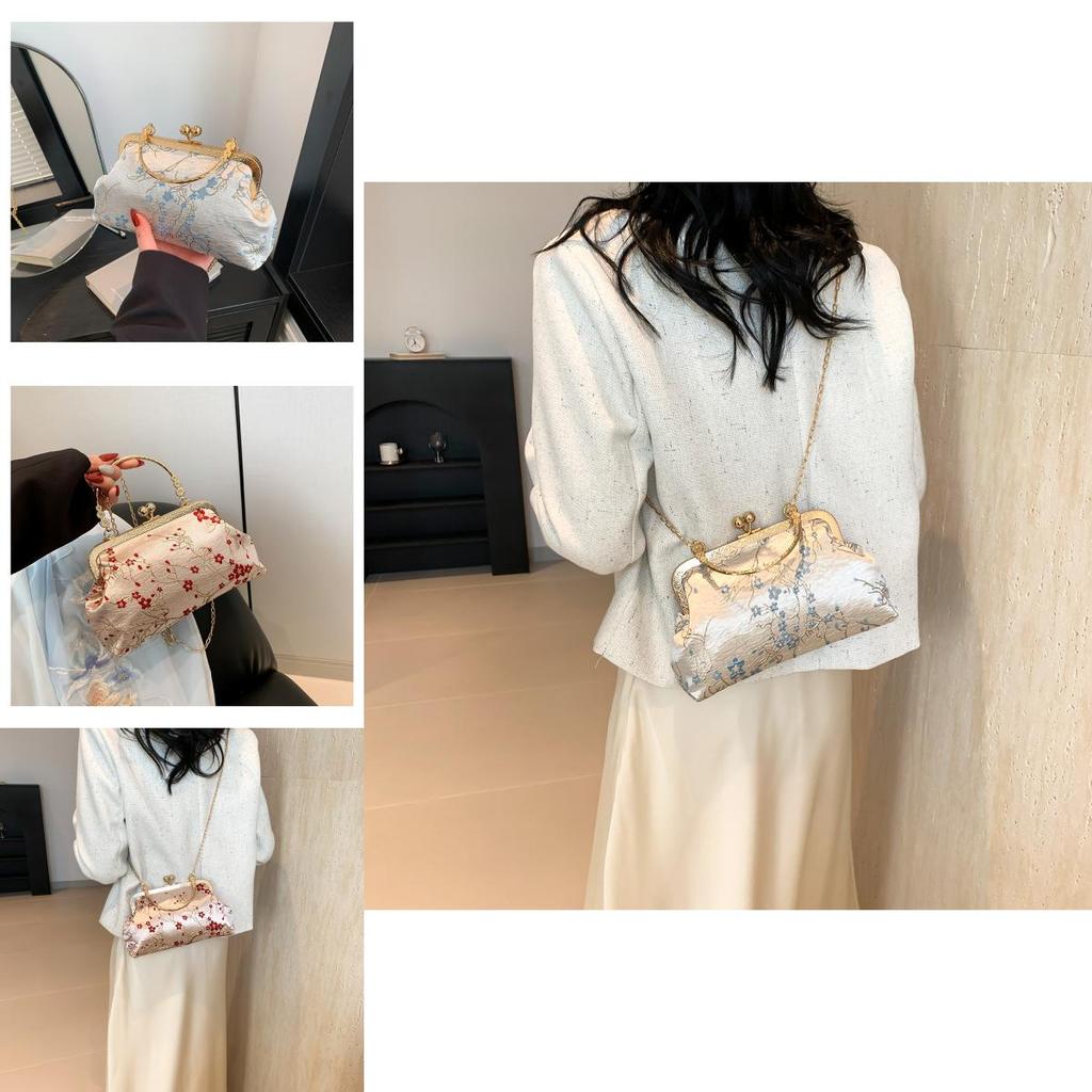 Künstlerischer Nationalstil Verschluss Schnalle Cheongsam Tasche 2024 Chic Sommer Handheld Metall Schultertasche