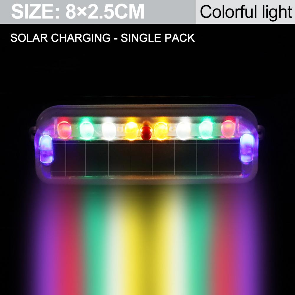1pc NEW Car solar Strobe warning light LED light bar 8 SMD Auto emergency light signal light rescue lamp 6 flashing modes colorful