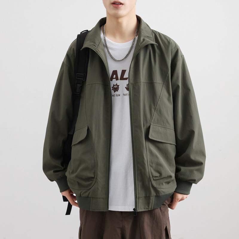 

2025 Autumn/Winter Men s Retro Loose Workwear Jacket - Wear-Resistant Mountaineering Outerwear XXL [suggested 150-165 lbs] армія зелений колір